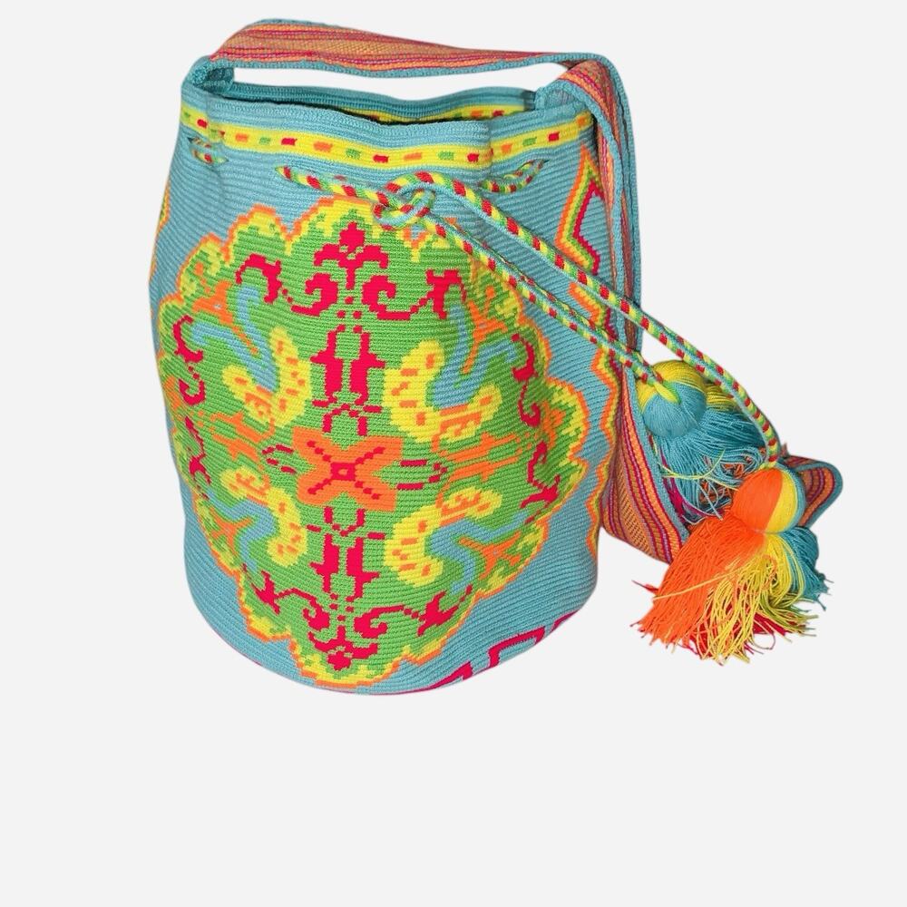 Wayuu Tribe Mochila Bucket Boho Bag large - Picture 4 of 7